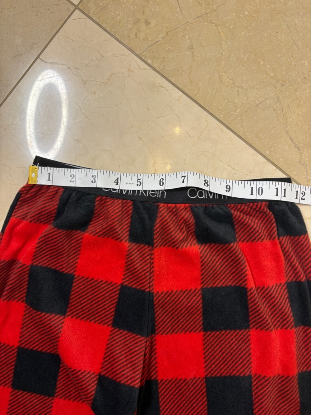 ⭐️ NWT- Calvin Klein Red & Black Buffalo Plaid Pajama Pants- size M/ 7/8 - Picture 3 of 5
